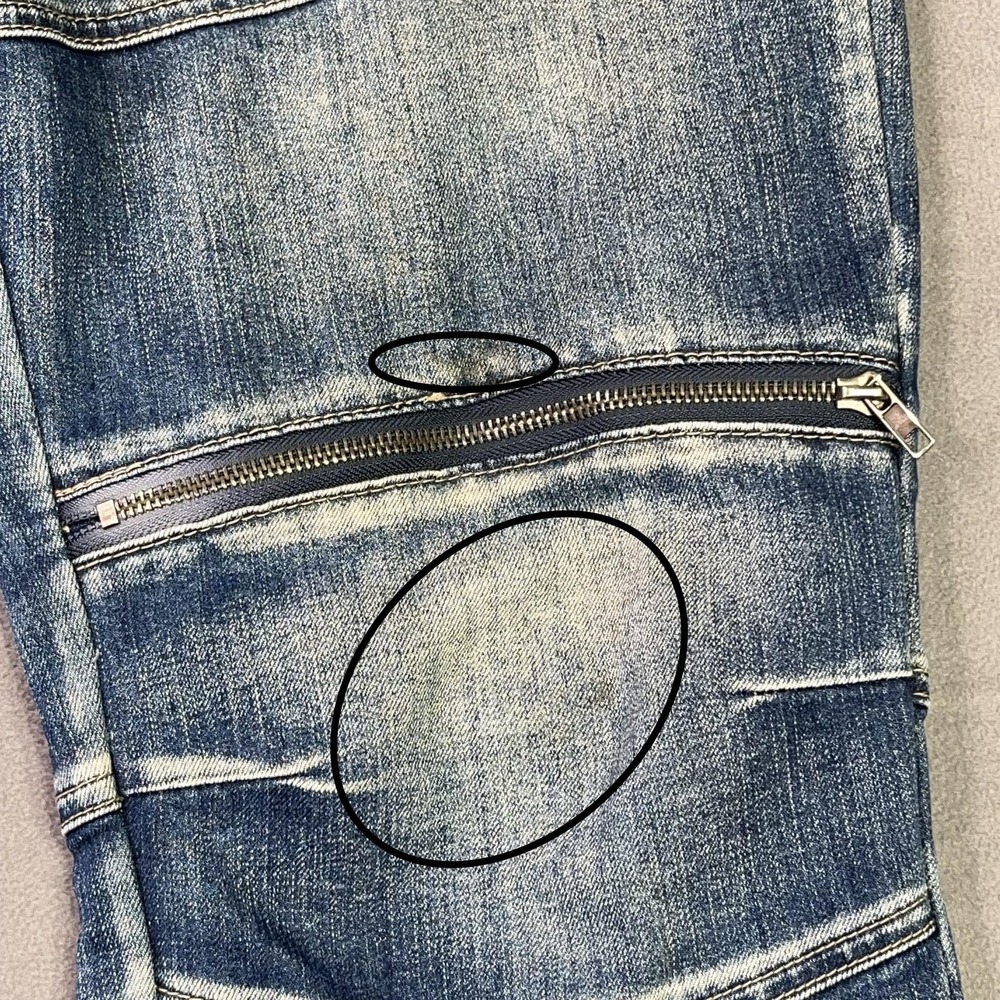 Victorious Moto Zip Panel Jeans‎ Men's 34 Blue Stretch Denim - Picture 3 of 13